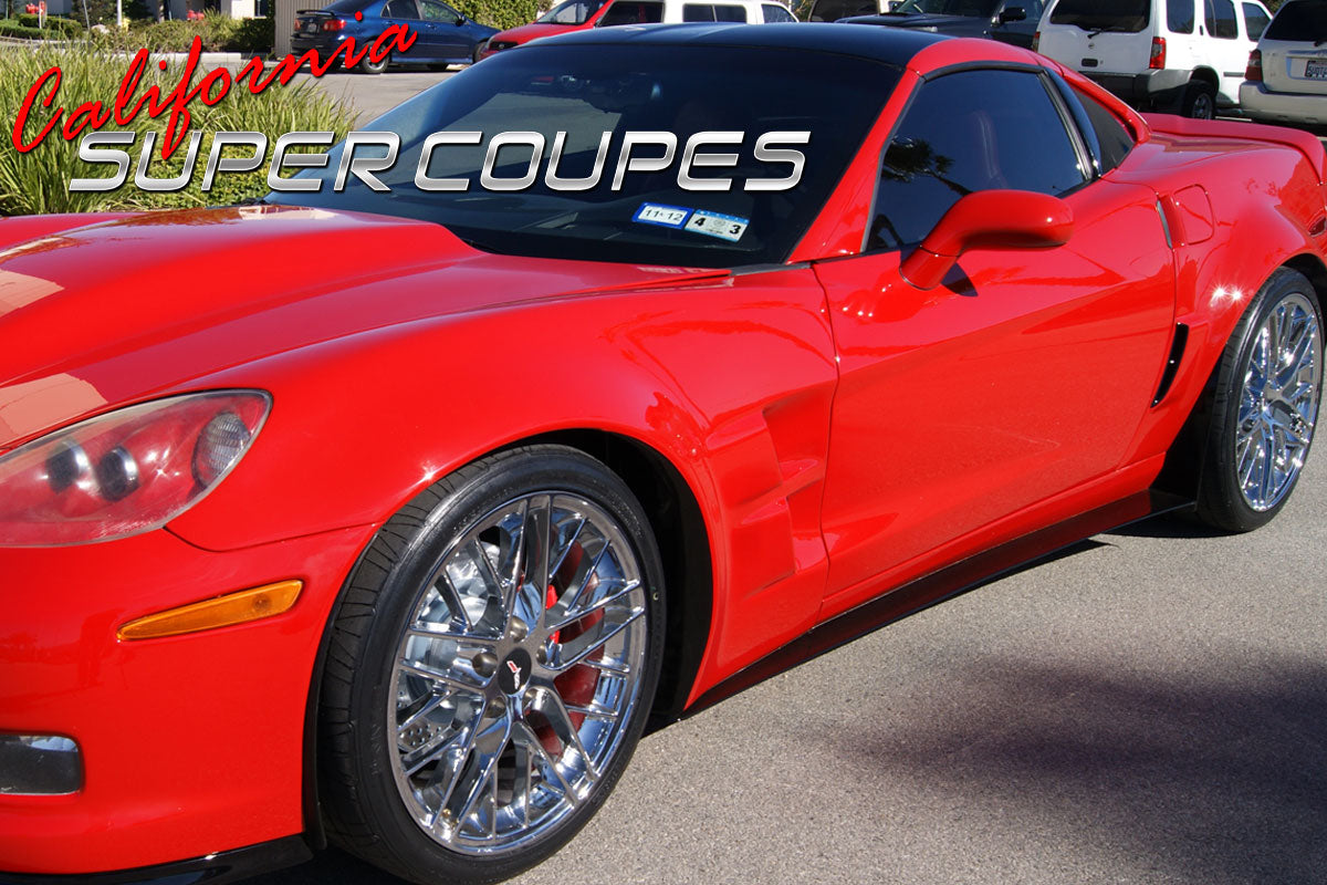 Side Skirts Wide Style for Chevrolet Corvette C6 Z06, ZR1, Grand Sport, and Wide Body