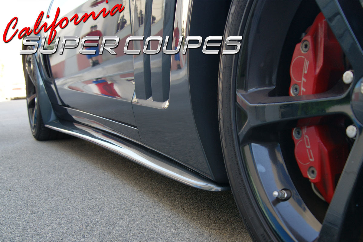 Side Skirts Wide Style for Chevrolet Corvette C6 Z06, ZR1, Grand Sport, and Wide Body