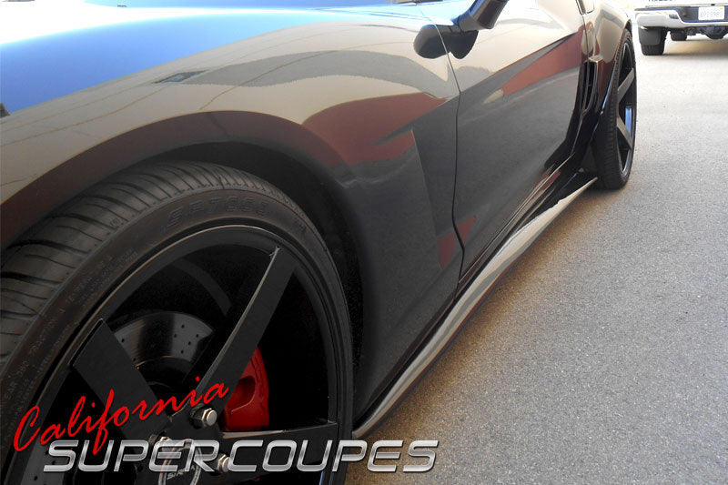 Side Skirts Wide Style for Chevrolet Corvette C6 Z06, ZR1, Grand Sport, and Wide Body