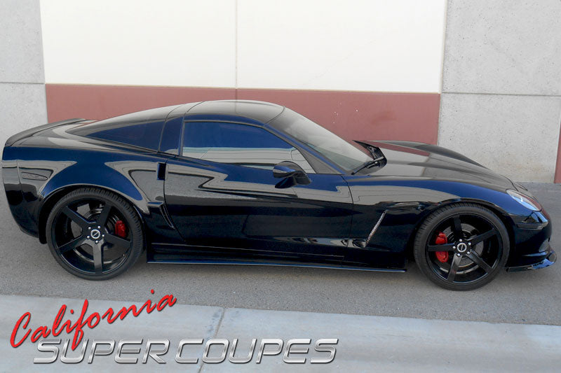 Side Skirts Wide Style for Chevrolet Corvette C6 Z06, ZR1, Grand Sport, and Wide Body