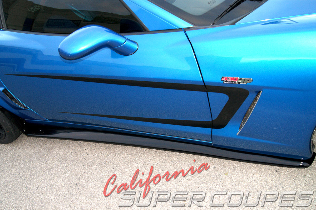 Side Skirts Wide Style for Chevrolet Corvette C6 Z06, ZR1, Grand Sport, and Wide Body