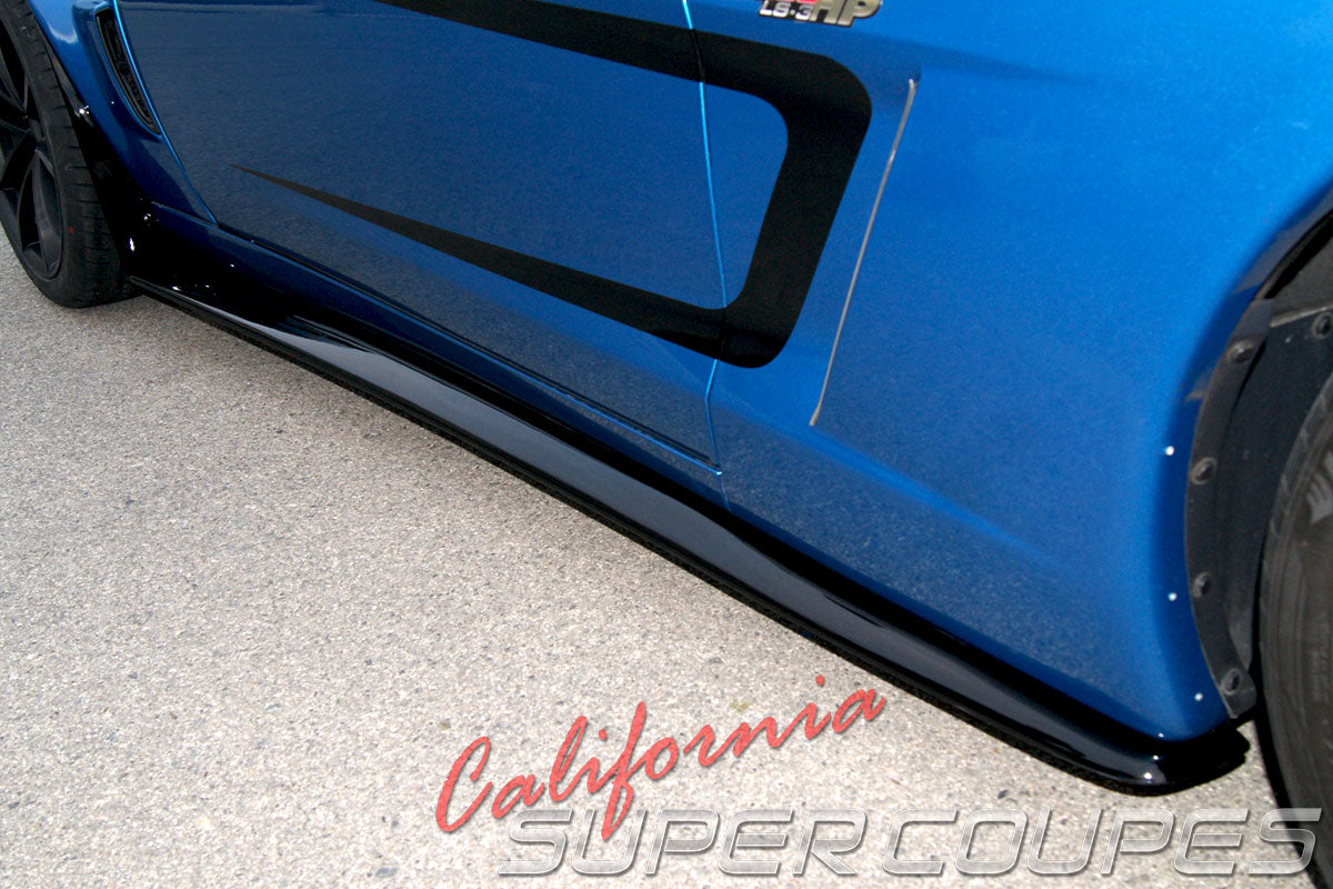 Side Skirts Wide Style for Chevrolet Corvette C6 Z06, ZR1, Grand Sport, and Wide Body