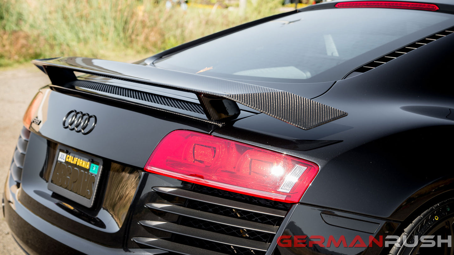 2ndgen Style Spoiler for Audi R8 2007-2015 in Carbon Fiber or Fiberglass for the coupe and spyder