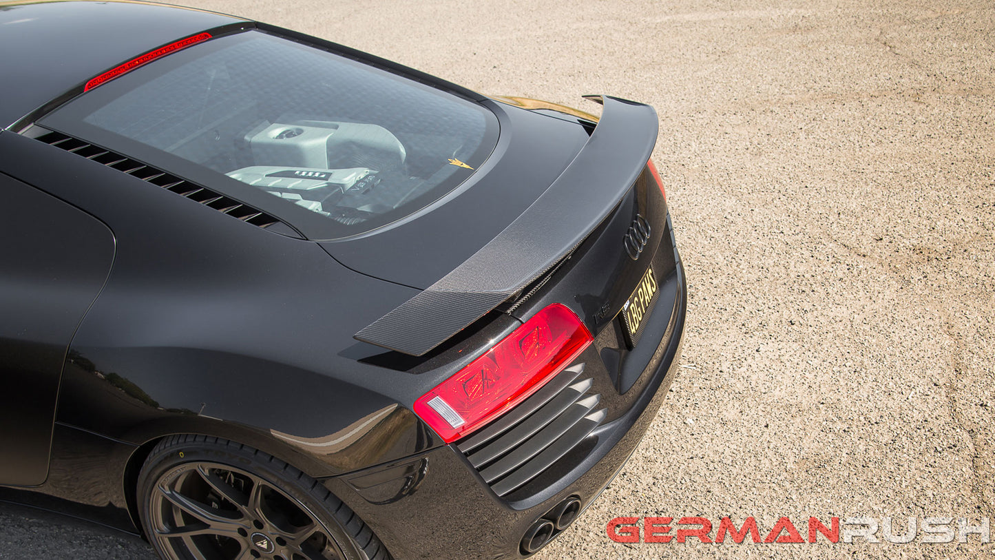 2ndgen Style Spoiler for Audi R8 2007-2015 in Carbon Fiber or Fiberglass for the coupe and spyder