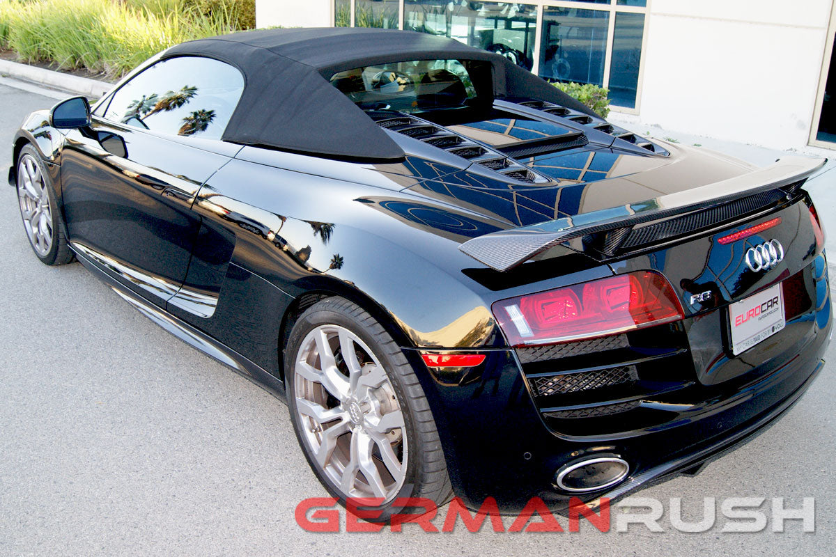 Wing GT Style for Audi R8 2007-2015 in Carbon Fiber or Fiberglass