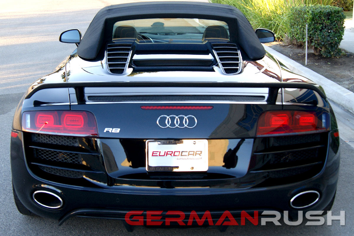 Wing GT Style for Audi R8 2007-2015 in Carbon Fiber or Fiberglass
