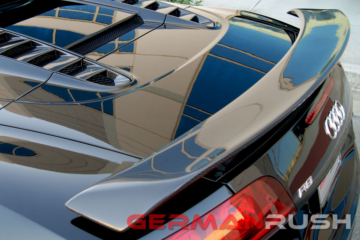 Wing GT Style for Audi R8 2007-2015 in Carbon Fiber or Fiberglass