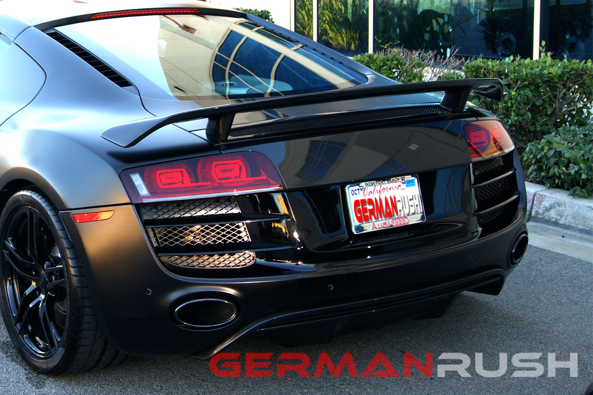 Wing GT Style for Audi R8 2007-2015 in Carbon Fiber or Fiberglass