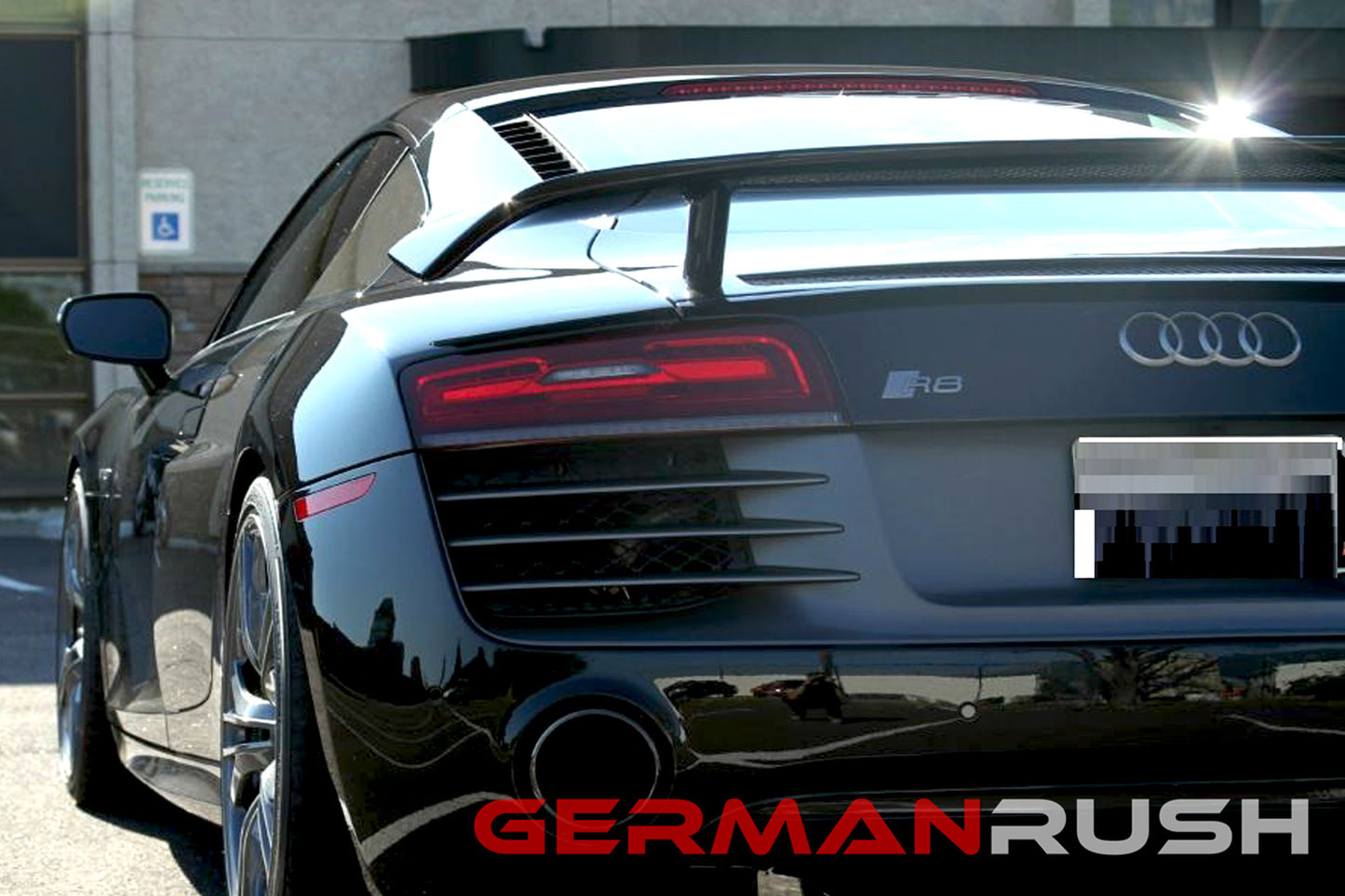 Wing GT HI Style for Audi R8 2007-2015 in Carbon Fiber or Fiberglass