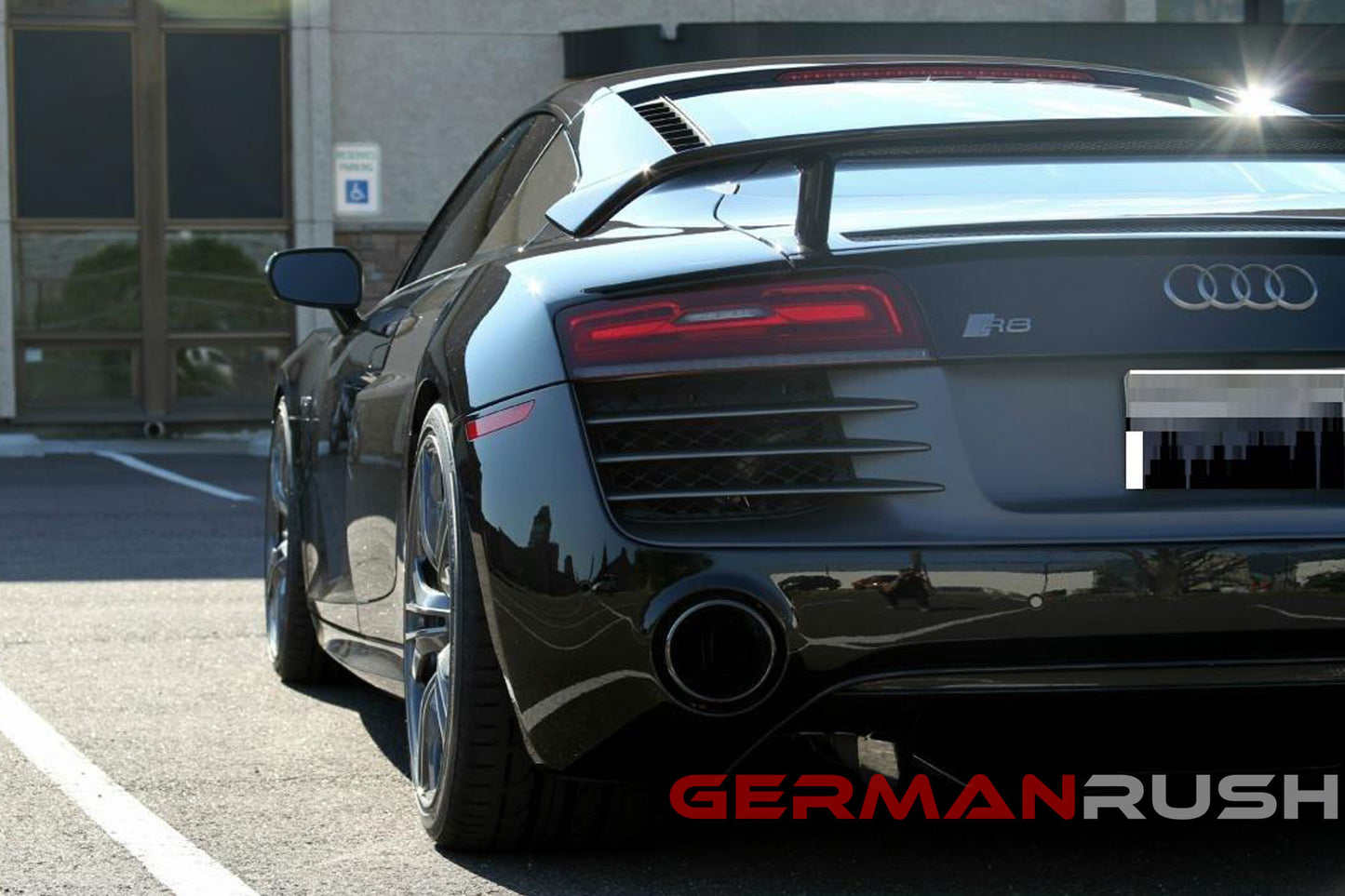 Wing GT HI Style for Audi R8 2007-2015 in Carbon Fiber or Fiberglass