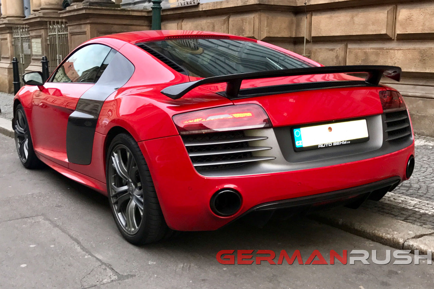 Wing GT HI Style for Audi R8 2007-2015 in Carbon Fiber or Fiberglass