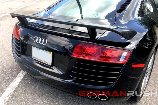 Wing GT HI Style for Audi R8 2007-2015 in Carbon Fiber or Fiberglass
