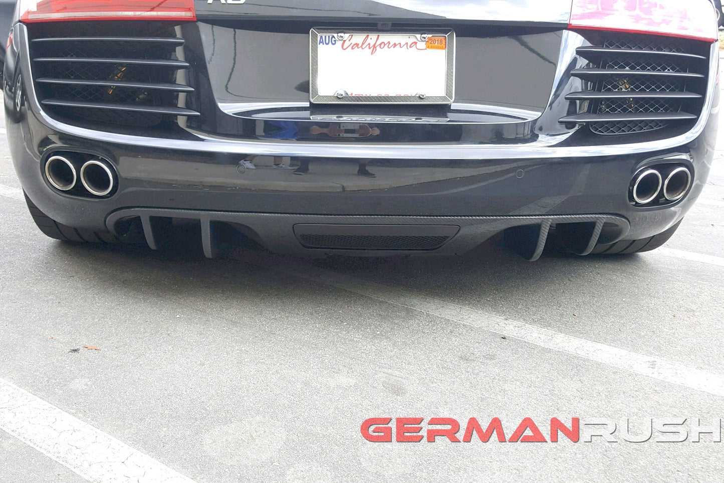 Rear Diffuser V8 Style for Audi R8 2007-2012 in Carbon Fiber or Fiberglass