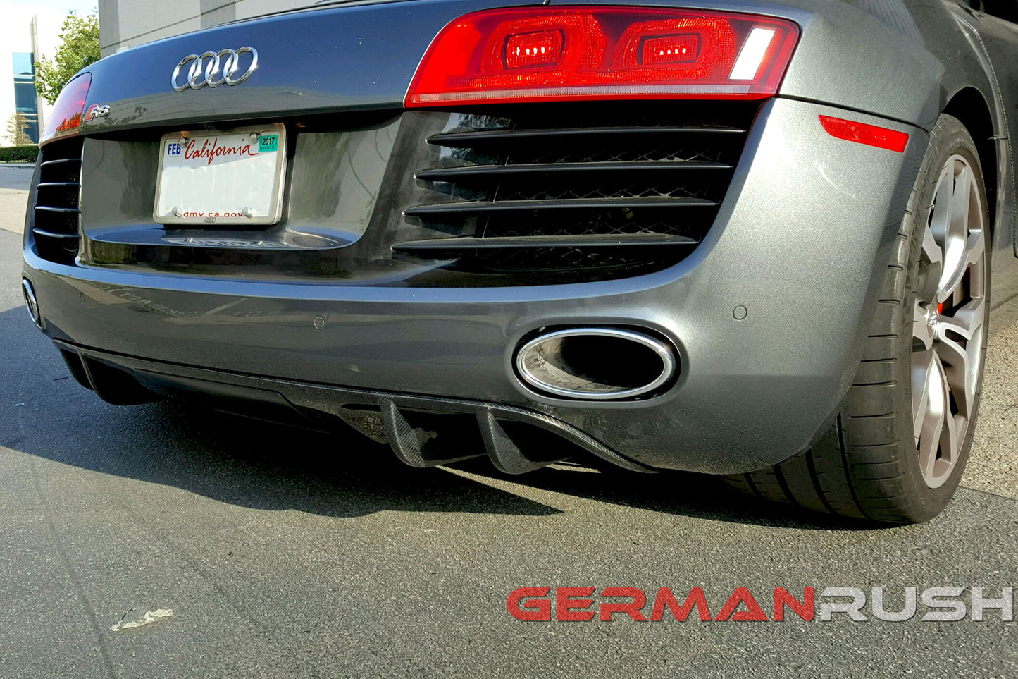 Rear Diffuser V8 Style for Audi R8 2007-2012 in Carbon Fiber or Fiberglass