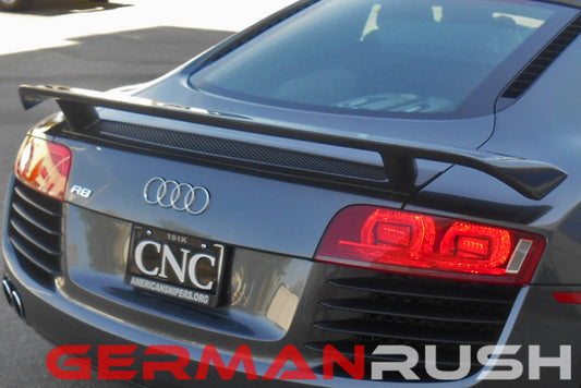 Wing GT Style for Audi R8 2007-2015 in Carbon Fiber or Fiberglass