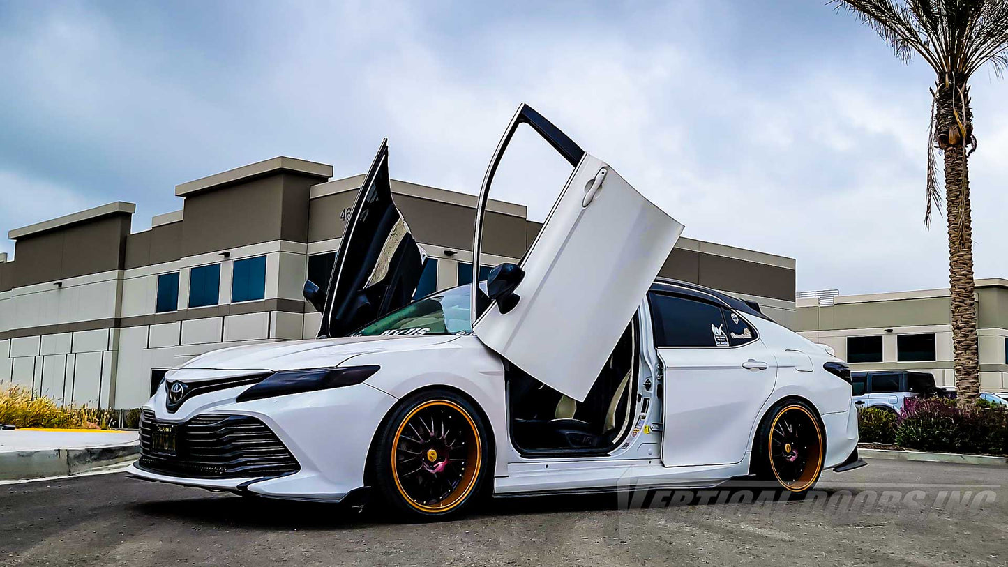 Toyota Camry from California featuring Door Conversion kit by Vertical Doors Inc. AKA "Lambo Doors" VDCTOYCAM18, Toyota Camry, Camry, Toyota, JDM, Vertical Doors Inc, Lambo Doors, Vertical Doors