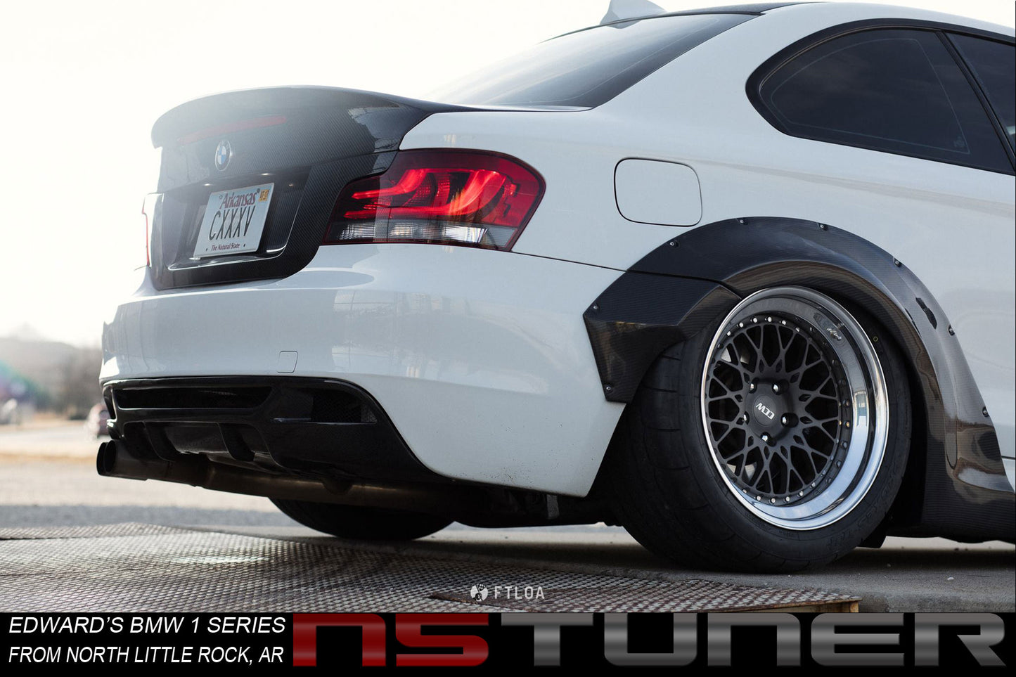 Rear Wide Body Flares for the BMW 1 Series E82 E88 135i 128 in Carbon Fiber and Fiberglass