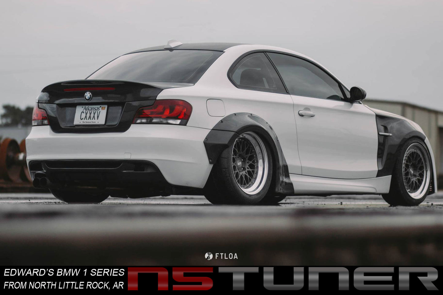 Rear Wide Body Flares for the BMW 1 Series E82 E88 135i 128 in Carbon Fiber and Fiberglass