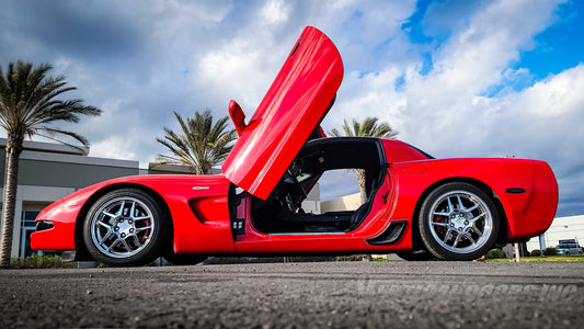 Vertical Lambo Doors Conversion Installation on a Chevrolet Corvette C5 Z06 at Vertical Doors, Inc. VDCCHEVYCOR9704 #Z06 #chevrolet #chevy #corvette #vette #c5 #grandsport #stingray #cars #sportscars #VerticalDoorsInc #verticaldoorgang #LamboDoors #VerticalDoors #doorconversion #scissordoors