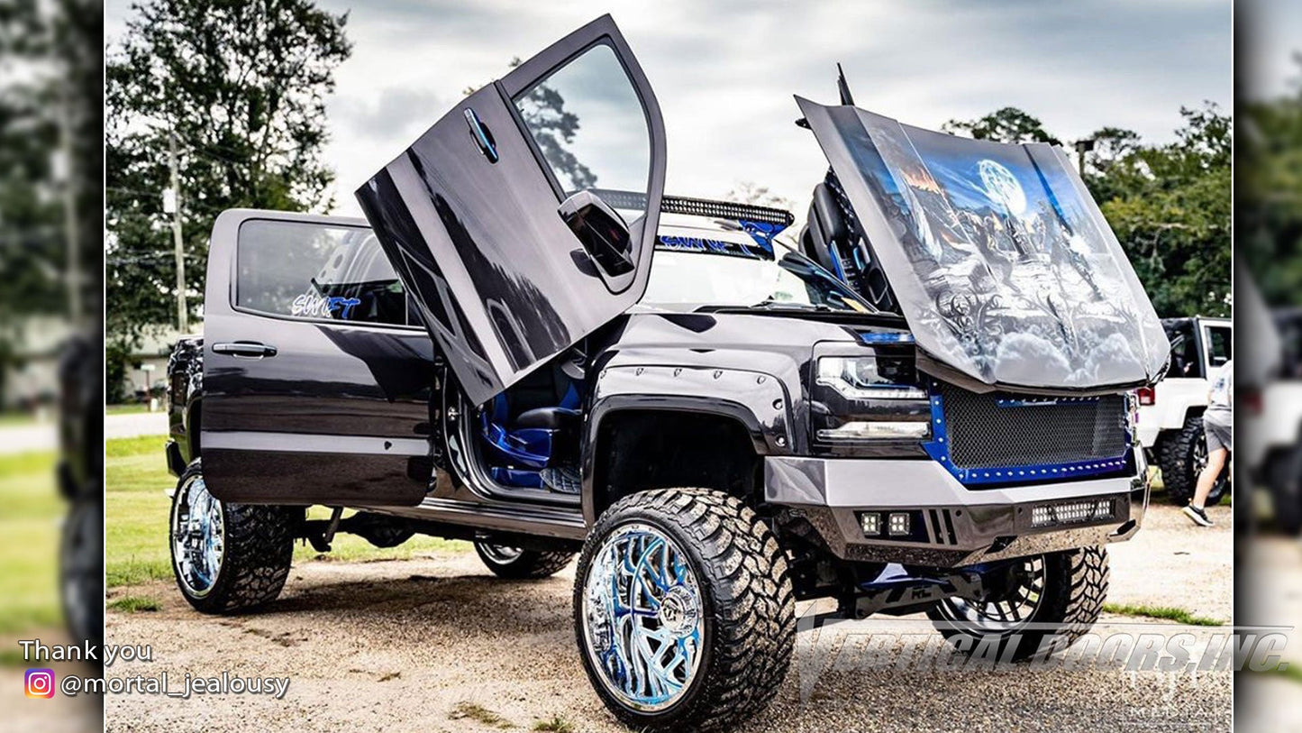 VDCCHEVYSILVER14 Chevy Silverado Vertical Lambo Doors Conversion Kit by Vertical Doors, Inc. #ChevroletSilverado #silverado #chevy #chevrolet #chevytrucks #VerticalDoorsInc #LamboDoors #VerticalDoors #doorconversion