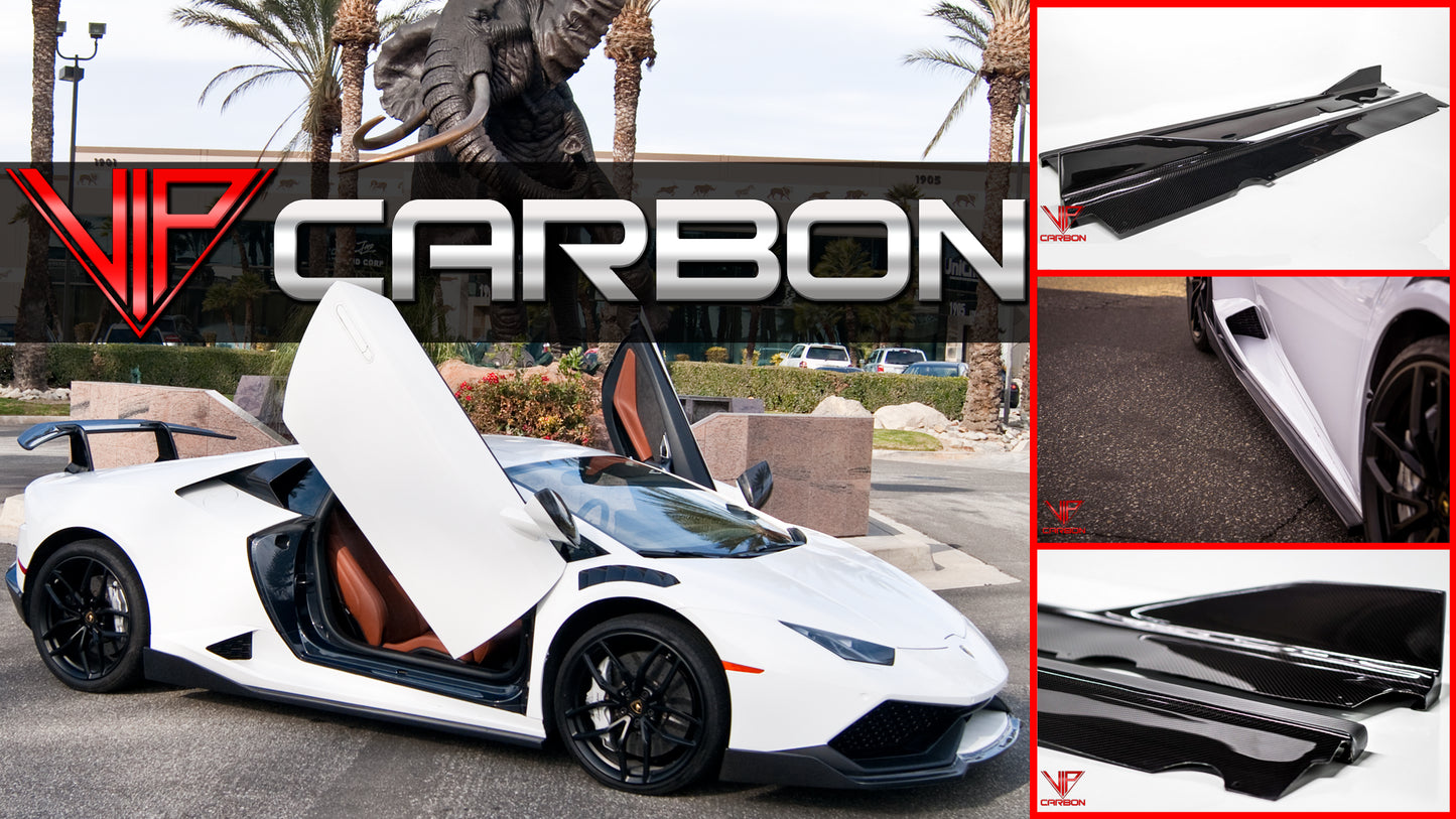 Spyder Side Skirts Carbon Fiber Lamborghini Huracan 14-19