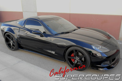 Side Skirts Wide Style for Chevrolet Corvette C6 Z06, ZR1, Grand Sport, and Wide Body