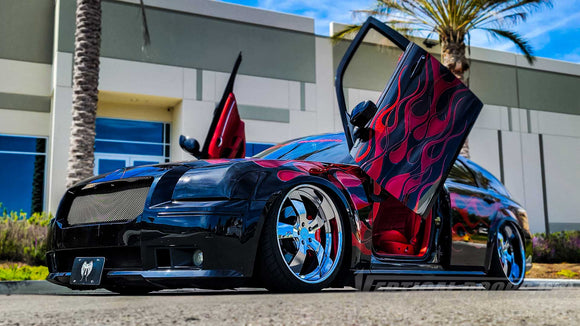 Erik’s @ blessed.motorsports Dodge Magnum from California featuring Door Conversion kit by Vertical Doors Inc. AKA 