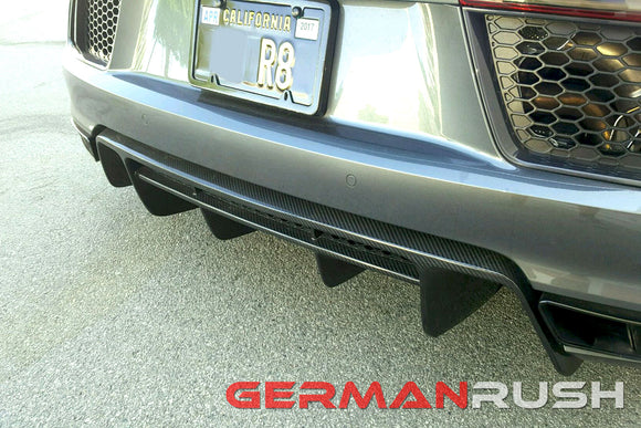 Rear Diffuser for Audi R8 2016-2018 in Carbon Fiber or Fiberglass