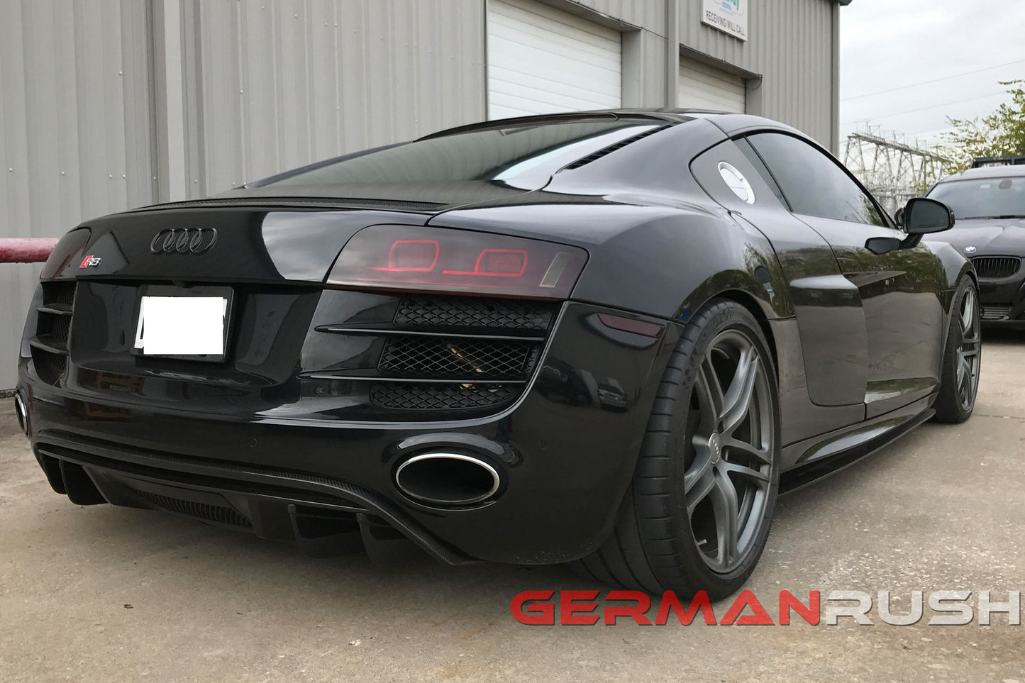 Rear Diffuser V10 Style with fins for Audi R8 2009-2012 in Carbon Fiber or Fiberglass