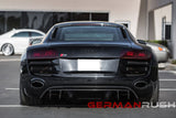 Rear Diffuser V10 Style with fins for Audi R8 2009-2012 in Carbon Fiber or Fiberglass