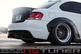 Rear Wide Body Flares for the BMW 1 Series E82 E88 135i 128 in Carbon Fiber and Fiberglass