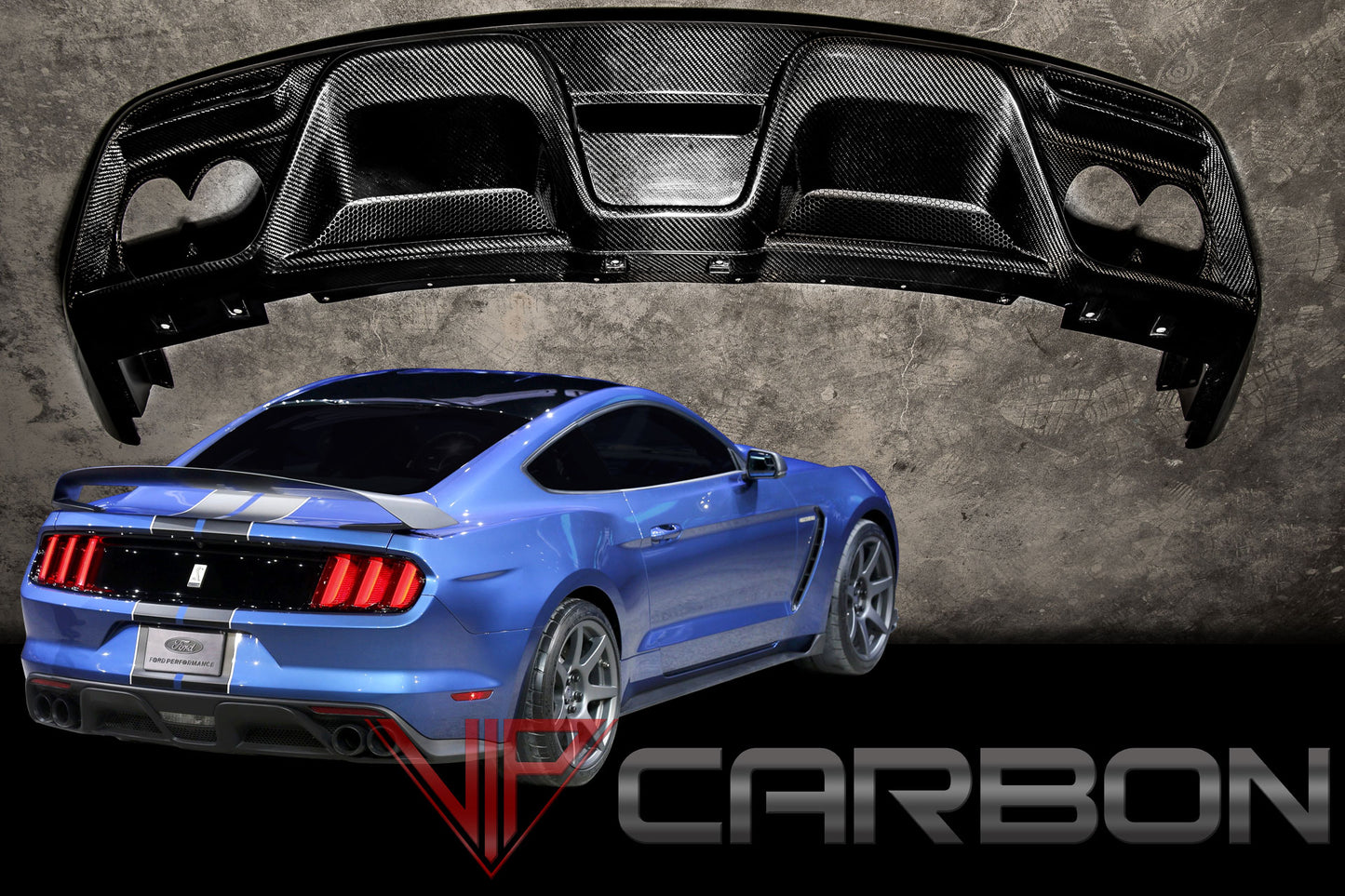 Carbon Fiber GT350 Rear Diffuser Ford Mustang Shelby 2015-2018 by California Super Coupes