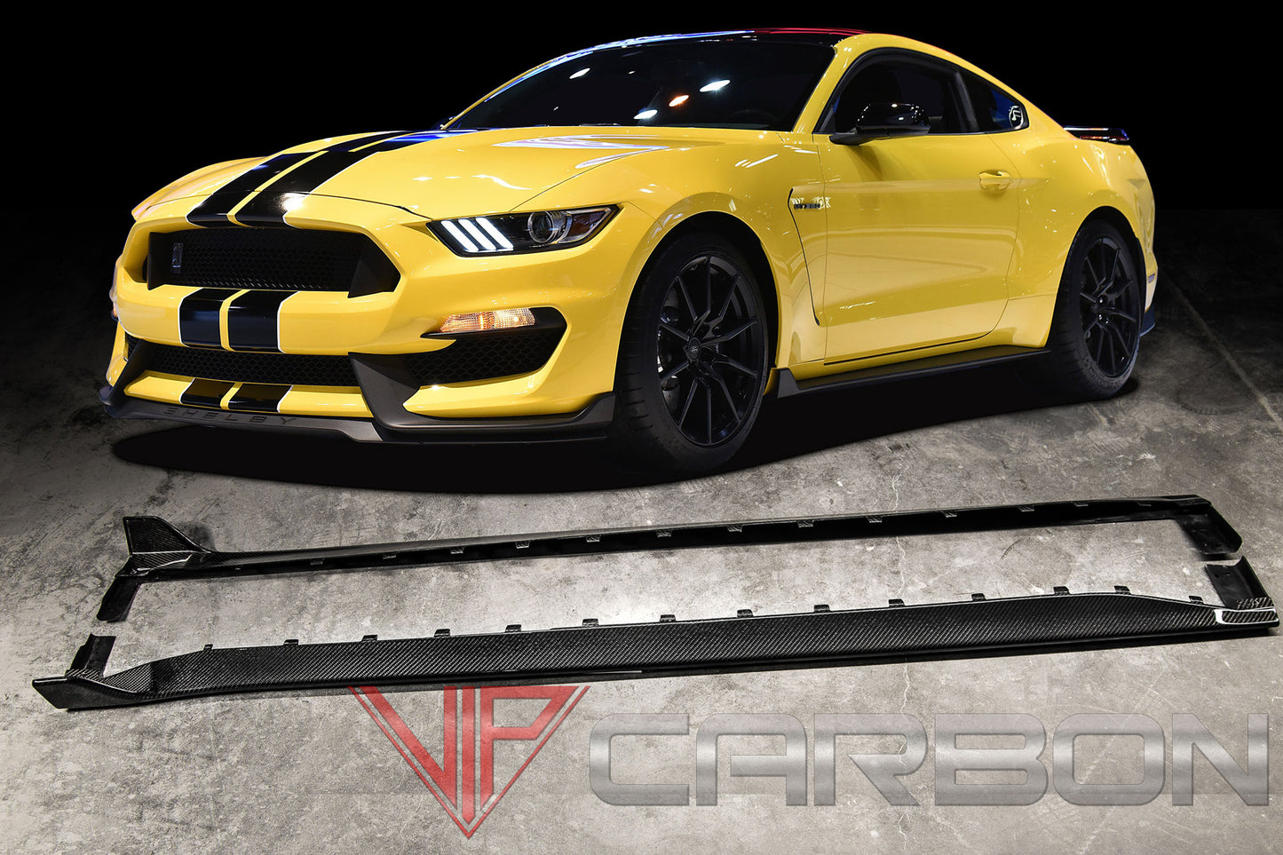 Carbon Fiber GT350 Side Skirts Ford Mustang Shelby 2015-2018 by California Super Coupes