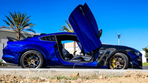 Ford Mustang featuring Vertical Door conversion kit by Vertical Doors, Inc. AKA "Lambo Doors"