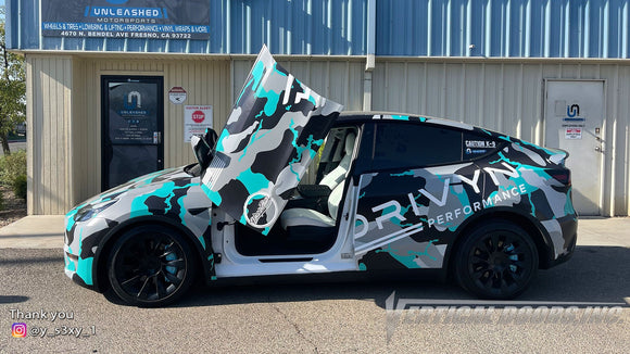 @y_s3xy_1 Tesla MYP 2020 from California featuring Vertical Door conversion kit by Vertical Doors, Inc. AKA 