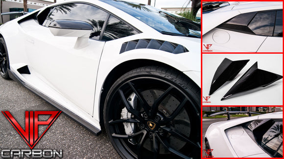Coupe Side Window Vents Carbon Fiber Lamborghini Huracan 14-19