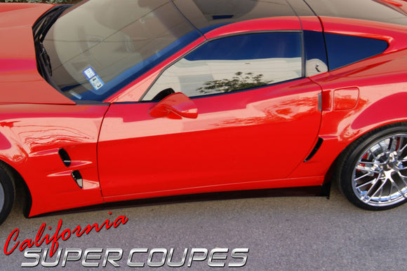 Side Skirts Super Wide Style for Chevrolet Corvette C6 Z06, ZR1, Grand Sport