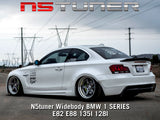 Rear Wide Body Flares for the BMW 1 Series E82 E88 135i 128 in Carbon Fiber and Fiberglass